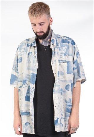 VINTAGE ABSTRACT PRINT 90S SHIRT