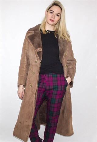 VINTAGE 70'S LONG SHEARLING SUEDE WINTER COAT
