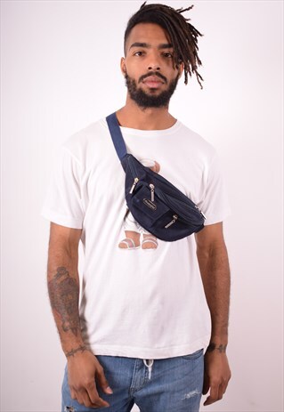 MENS VINTAGE WAIST BAG ONE SIZE BLUE 90S