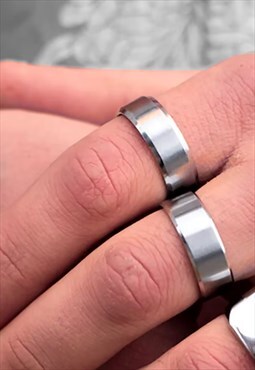 Women's 8mm Band Signet Ring - Silver