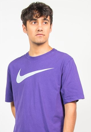 NIKE T-SHIRT LOGO PURPLE SWOOSH