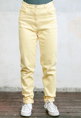 VINTAGE 90S YELLOW HIGH WAISTED JEANS