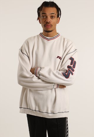 VINTAGE FILA EMBROIDERED SPELLOUT SWEATSHIRT