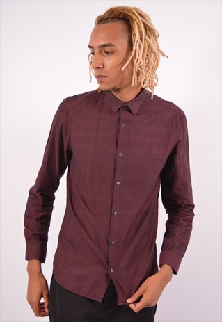 VINTAGE BURBERRY SHIRT MAROON