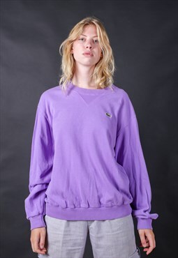 80's Lacoste Purple Embroidered Minimal Sweatshirt - B1131