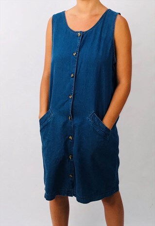 VINTAGE 90S BUTTON UP DENIM DRESS