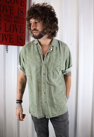 VINTAGE CRAZY PATTERN OVERSIZED SHORT SLEEVED SHIRT