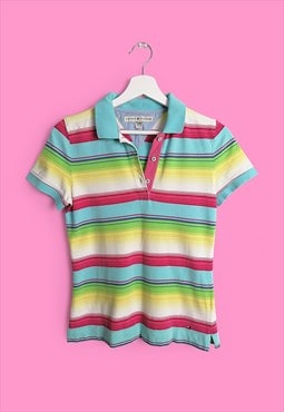 Vintage 90's Tommy Hilfiger Rainbow Stripes Polo T-shirt 