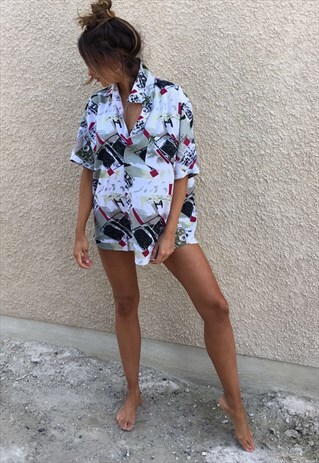 PATTERNED OVERSIZED RETRO VINTAGE UNISEX FESTIVAL SHIRT