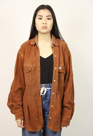 VINTAGE BROWN SUEDE SHIRT