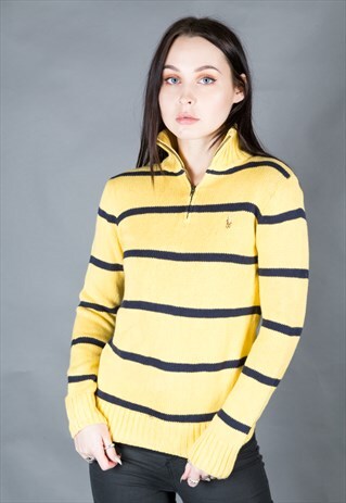 VINTAGE RALPH LAUREN KNITTED JUMPER WITH 1/4 ZIP