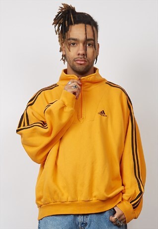 VINTAGE 90'S ADIDAS ORANGE ZIP-UP SWEATSHIRT