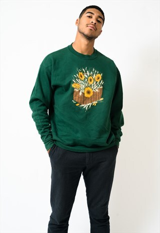 VINTAGE UNISEX SUNFLOWER SWEATSHIRT