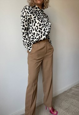 Vintage Beige High Waisted Trousers