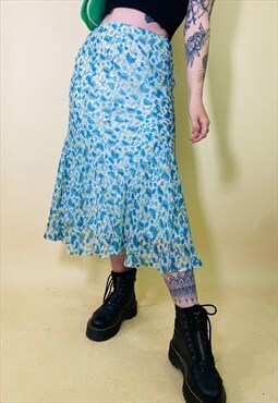 Vintage 90's Y2K Wallis Floral Patterned Midi Slip Skirt