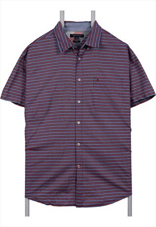 VINTAGE 90'S TOMMY HILFIGER SHIRT SHORT SLEEVE STRIPED