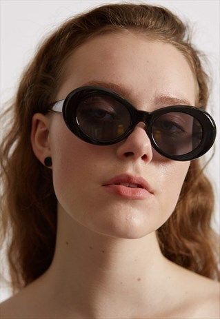 BLACK ALIEN OVAL SUNGLASSES