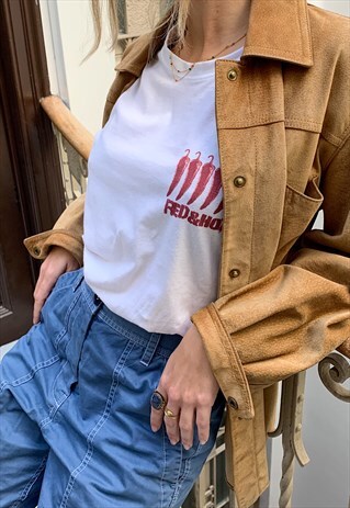 OVERSIZED WHITE RED&HOT T-SHIRT