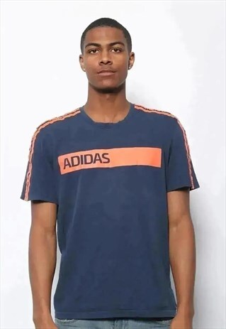 VINTAGE ADIDAS LOGO T-SHIRT BLUE