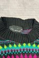 VINTAGE KNITTED JUMPER ABSTRACT PATTERNED KNIT SWEATER