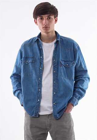 VINTAGE LEVIS DENIM 90S BLUE LONG SLEEVE