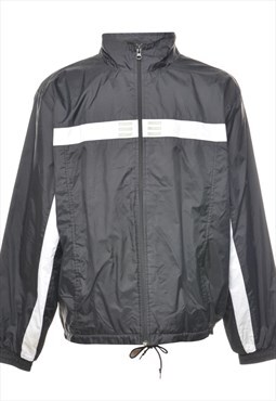 Adidas Zip-Front Black & Silver Nylon Jacket - M