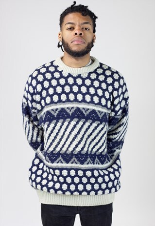 VINTAGE 90S PATTERNED KNIT JUMPER