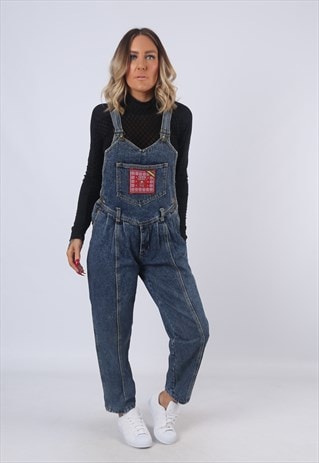 GUESS DENIM DUNGAREES VINTAGE TAPERED LEG UK 10 (FMBE)