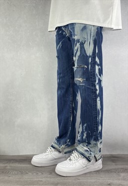 Levi's 501 Jeans Bleached Reworked Levis Mens Distressed 