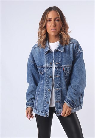LEVIS DENIM JACKET OVERSIZED ORANGE TAB UK 18 - 20 (53F)