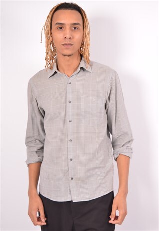 VINTAGE LACOSTE SHIRT CHECK GREY