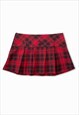 Low waist checkered pleated mini skirt