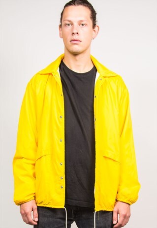 VINTAGE 90'S BRIGHT YELLOW COACH JACKET