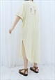 80S VINTAGE CREAM SHIFT MAXI DRESS