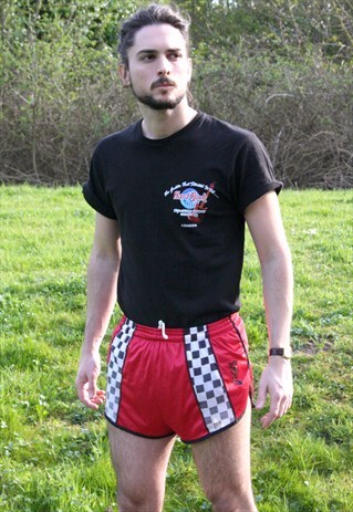 VINTAGE 90S ASICS SPRINTER SHORTS GYM - WAIST 30 - RETRO