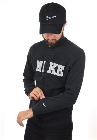 VINTAGE NIKE SPELL OUT FULL ZIP SWEATSHIRT JUMPER