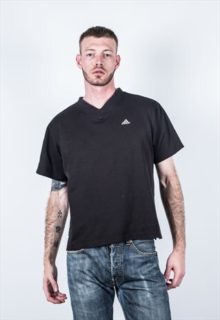 ADIDAS VINTAGE 1990S BLACK SPORTS T-SHIRT