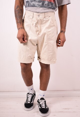 TOMMY HILFIGER MENS VINTAGE SHORTS W34 BEIGE 90S