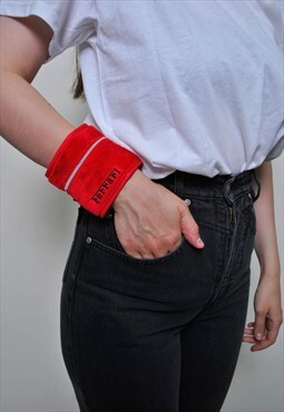 Y2k sport wristband, 00s Ferrari red band
