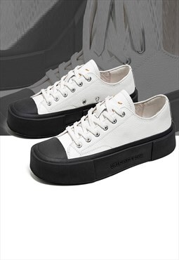 Chunky sole canvas shoes retro sport sneakers skate trainers