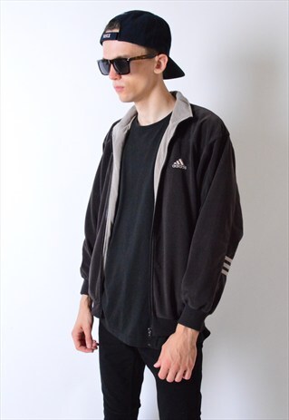 VINTAGE 90S BROWN VELVETY ADIDAS BOMBER JACKET