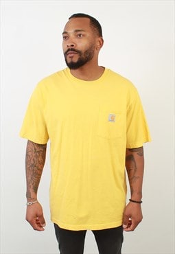 "Men's Vintage Carhartt yellow loose fit pocket t-shirt