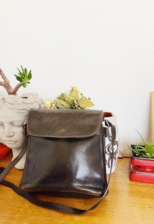 VINTAGE 90S ADAX REAL LEATHER BOHEME PARISIAN BAG