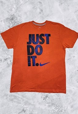Y2K Orange Nike Logo Graphic T Shirt