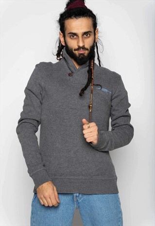 GREY TOMMY HILFIGER KNIT JUMPER M