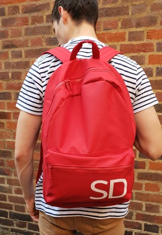 PEGGY & SAM LARGE PERSONALISED BACKPACK RED