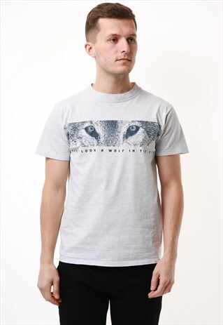 90S USA VINTAGE WOLF PACK NEVADA COTTON T-SHIRT 16461