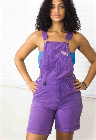 VINTAGE OVERALL DUNGAREES PURPLE DENIM 90S X 22.1