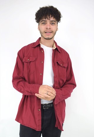 VINTAGE 90'S WRANGLER RED LONG SLEEVE SHIRT