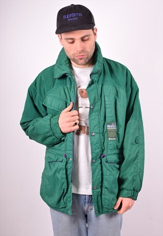 LOTTO MENS VINTAGE JACKET MEDIUM GREEN 90S